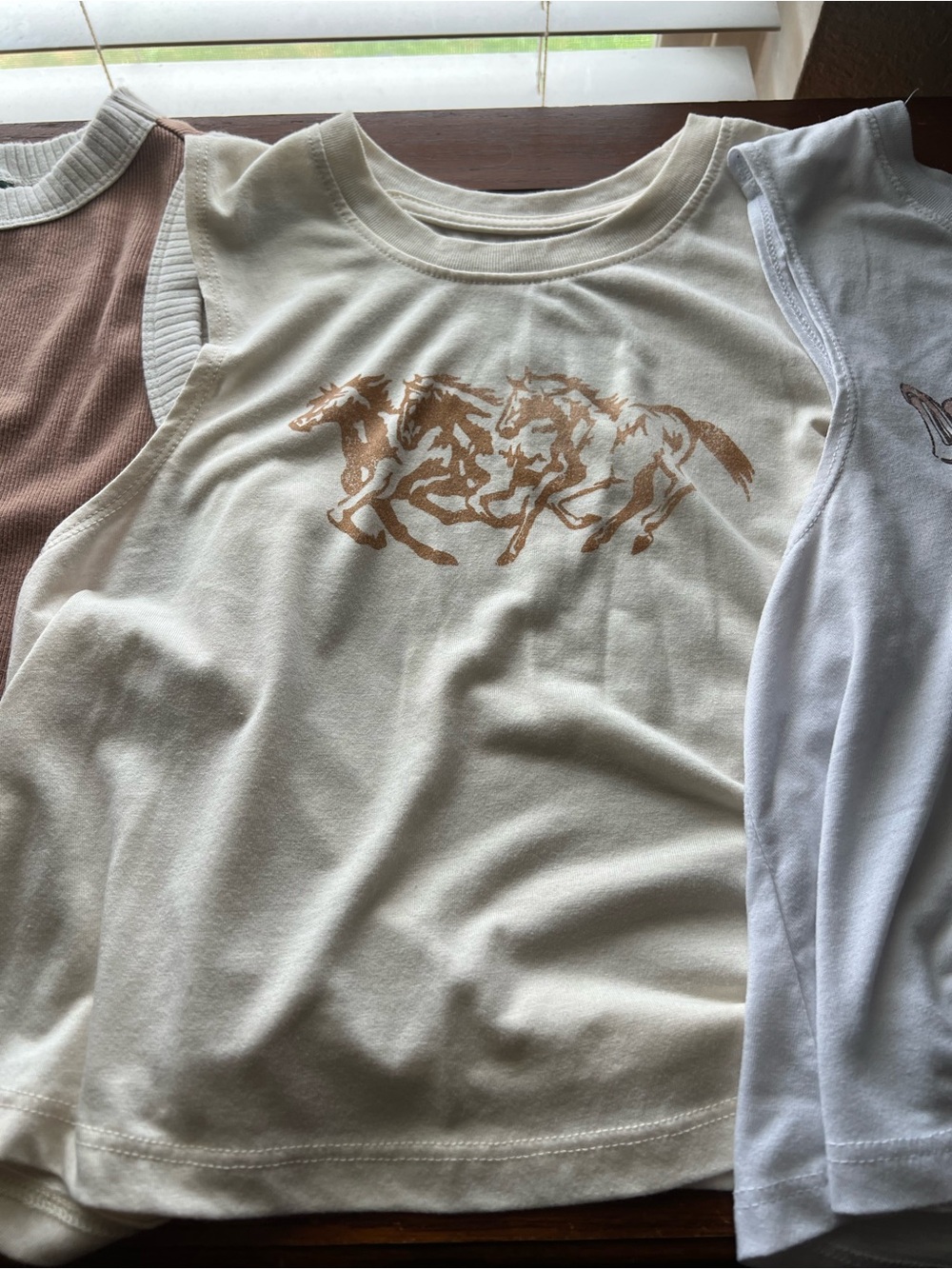 Goodie Two Sleeves Lot 3 Wild West Horses Crop Top Cowgirl Rodeo Boho Festival S - Picture 3 of 7